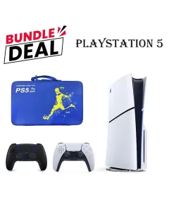PS5 Slim Disc Console (R2) Bundle – Includes Controller + Carrying Bag Blue