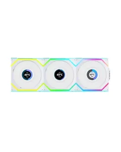LIAN LI UNI FAN SL Wireless LCD 120mm ARGB Case Fans with 1.6” LCD Screen (3 Pack) - White