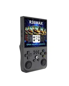 R36 Max Retro Handheld Game Console With 64G Built-in 10000+ Games - Transparent Black