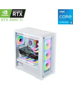 Gaming Pc Intel Core I5-14th Gen Rtx 5060 Ti 16gb, 1tb Ssd, 16gb Ram White