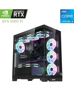 Gaming Pc Intel Core I5-14th Gen Rtx 5060 Ti 16gb, 1tb Ssd, 16gb Ram Black
