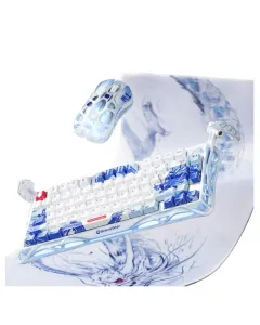 GravaStar Combo Mercury K1 Pro 75% Wireless Mechanical Gaming Keyboard With M1 Wireless Mouse & Mousepad Special Edition - Blue Gragon