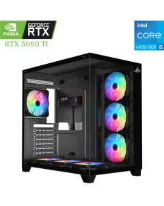 GAMING PC SHARX  – Intel Core i5 14th Gen | RTX 5060 Ti 8GB | 1TB SSD | 16GB RAM Black