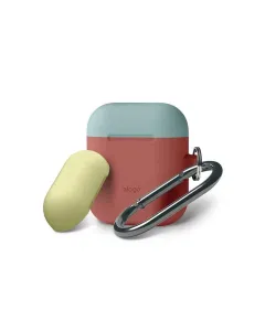 elago duo hang case for airpods body italian rose top coral blueyellow