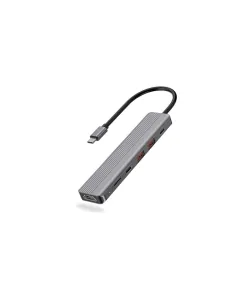 Powerology 6-in-1 Slim 4k Hdmi Usb-c Hub