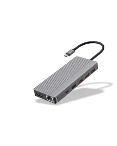 Powerology 13in1 Usb-c Hub 4k Hdmi Type-c 100w Pd Ethernet Usb Sd Microsd 3.5aux