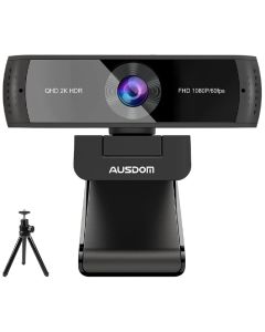 AUSDOM AW651 HDR QHD 2K Zoomable Streaming Webcam with Tripod 