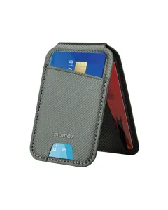 Momax 1-wallet Magnetic Card Holder With Stand - Grey