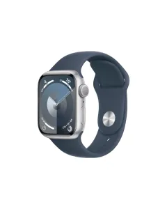 Apple Watch Series 9 Gps 41mm Silver Aluminium Case With Storm Blue Sport Band - S/m