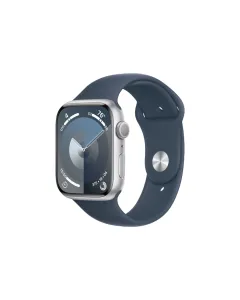 Apple Watch Series 9 Gps 45mm Silver Aluminium Case With Storm Blue Sport Band - M/l
