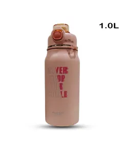 D.kadi Portable Travel Stainless Steel Water Bottle 1000ml - Pink