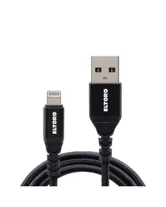 Eltoro Kevlar Usb-a To Lightning Cable 1m With Nylon Pp Yarn Jacket - Black