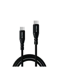 Eltoro Kevlar Cable Usb-c To Usb-c 60w - 1m With Nylon Pp Yarn Jacket - Black