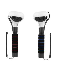 AMVR Dual Handles Extension Grips for Oculus Quest, Quest 2 or Rift S Controllers Playing Beat Saber Games