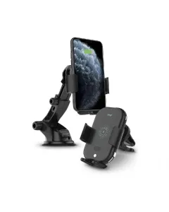 Elago 15w Fast Wireless Car Charger Mount With 10w Usb Port - Black