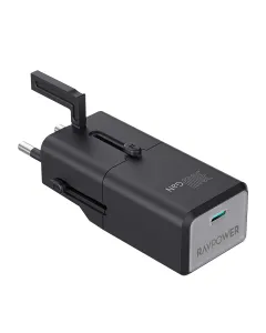 Ravpower Mini Gan 5.0 Nano Pd Universal Adapter 30w For 190 Countries - Black