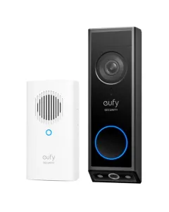 Eufy E340 Kit With Chime 2k Dual Cameras Video Doorbell - Black