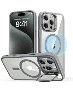 Esr Iphone 16 Pro Classic Hybrid Case With Stash Stand - Clear Grey