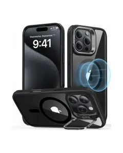 Esr Iphone 16 Pro Classic Hybrid Case With Stash Stand - Clear Black