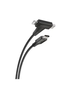 Scosche Strikeline 2-in-1 Usb-c To C/lightning Cable 4ft - Black