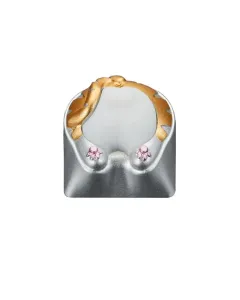 ZomoPlus Customized KITTY Cherry MX Switches And Clones Keycap With CNC Engraving (1u Size) For Mechanical Gaming Keyboard - Silver