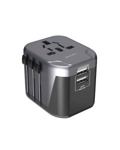 Porodo Dual Usb Port Universal Travel Adapter 2.4A - Black
