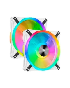 Corsir iCUE QL140 RGB PWM White Fan — Dual Fan Kit with Lighting Node CORE