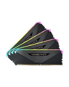 Corsair VENGEANCE RGB RT 64GB (4 x 16GB) DDR4 DRAM 3600MHz C18 Memory Kit – Black