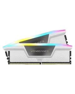 Corsair iCUE VENGEANCE RGB 32GB (2 x 16GB) DDR5 DRAM 6000MHz C40 Memory Kit - White