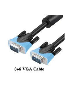 Jasoz Vga Cable 15 Pin Vga Male To Male - Black