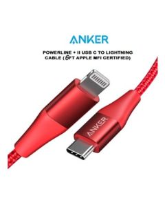 Anker PowerLine + II USB-C To Lightning (1.8m/6ft) Black-Red