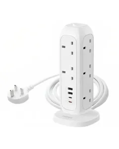 Momax ONEPLUG 11-Outlet Power Strip With USB - White