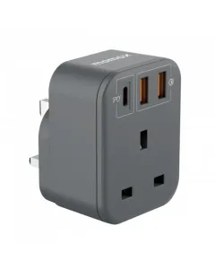 Momax - OnePlug 1-Outlet Extension Socket With USB - Grey
