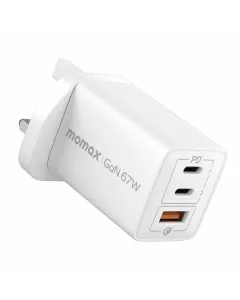 Momax OnePlug 67W 3-Port GaN Charger - White