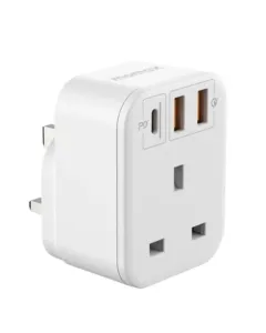 Momax - OnePlug 1-Outlet Extension Socket With USB - White