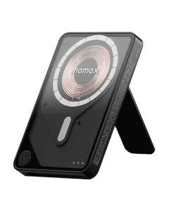 Momax 1-power X Pro Magnetic Wireless Power Bank 5000mah With Built-in Usb-c Cable - Black