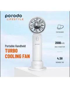 Porodo Lifestyle Portable Handheld Turbo Cooling Fan 5w 2000mah