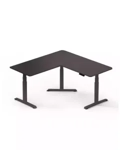 Gamvity L Shape Standing Ergonomic 3 Legs Stand Up Modern Furniture Table Electric Height Adjustable Desk(1000x1750mm) - Black