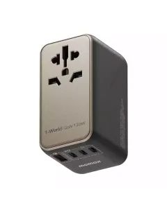 Momax 1-World 120W GaN Universal Travel Charger - Natural Titanium Chroma
