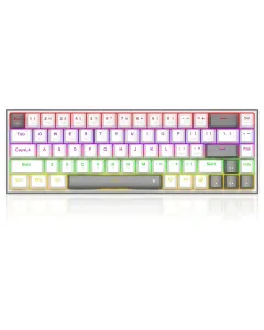 Redragon Lena Pro 60% 3-mode Rainbow Mechanical Keyboard - Dust-proof Red