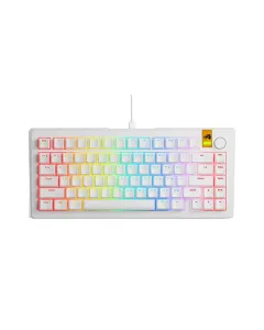 Glorious Gmmk 3 He 75% Prebuilt Wired Mechanical Gaming Keyboard - White (Arabic Layout)