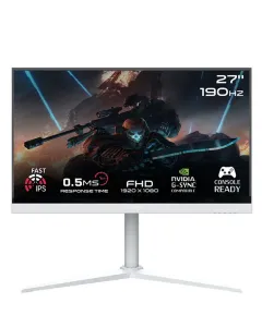 GAMEON GOA27FHD190IPS Artic Pro Series 27" FHD, 190 Hz, MPRT 0.5 ms, Fast IPS Gaming Monitor (Support PS5) - White