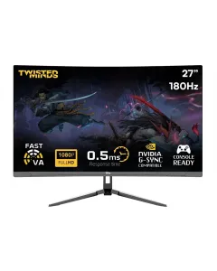 Twisted Minds Eclipse Series Curved 27" 180hz Refresh Rate,0.5ms,Hdmi 2.1 Gaming Monitor