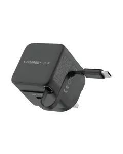 Momax 35w Gantech 1-charge+1port Gan Charger With Retrachable Usb-c Cable