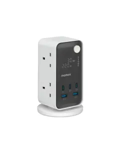 Momax 1-charge Work Flow 6-outlet Gan Power Tower 35w With Usb Ports