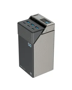 Powerology 50000mah Power Bank 65w 3×pd Type-c And 3×usb-a - Black