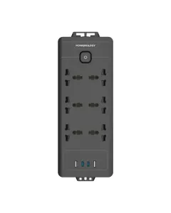 Powerology 6ac 2500w Power Strip - Black