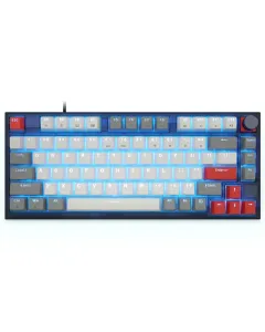 Skyloong Gk75 Wired - Grey-white-red (Mechanical & Hot-swappable Knob) Gaming Keyboard (Switch Gateron 3.0 Yellow) English / Arabic Layout