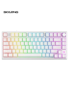 Skyloong Gk75he Wired Magnetic Gaming Keyboard (Phantom Crystal White) White Contour Keycaps