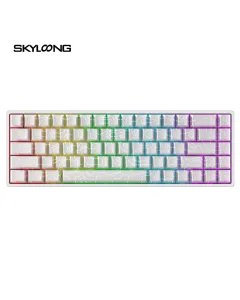 Skyloong Gk68 He Magnetic Wired Gaming Keyboard (Phantom Crystal White) White Contour Keycaps
